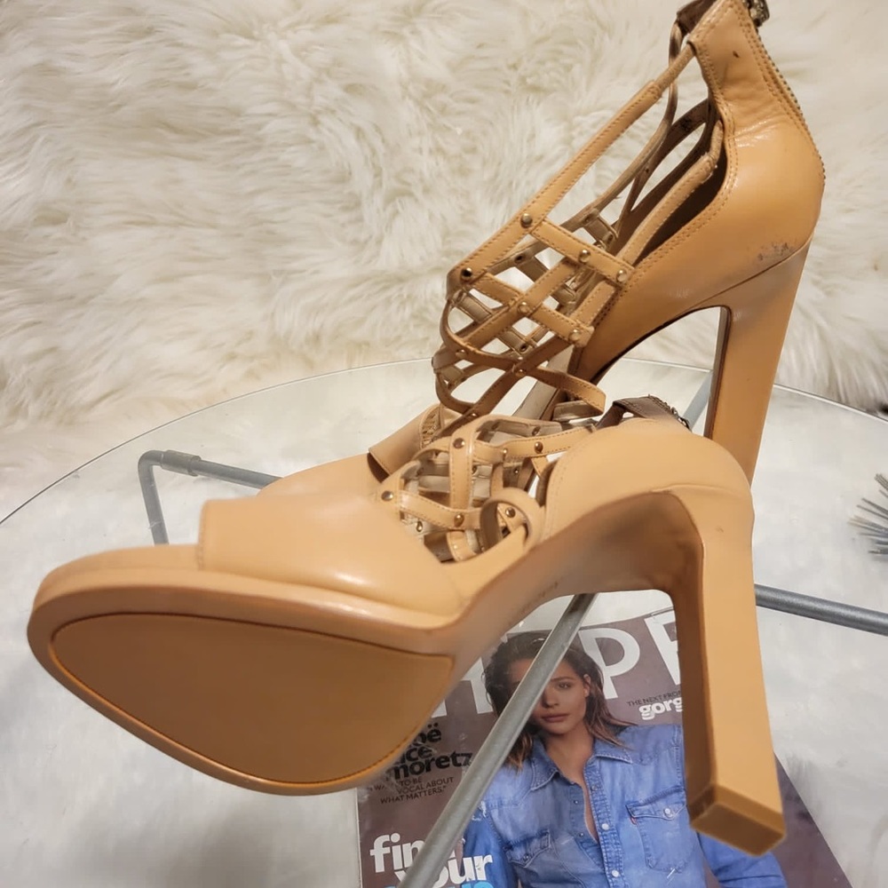 NINE WEST TAN STRAP HEELS